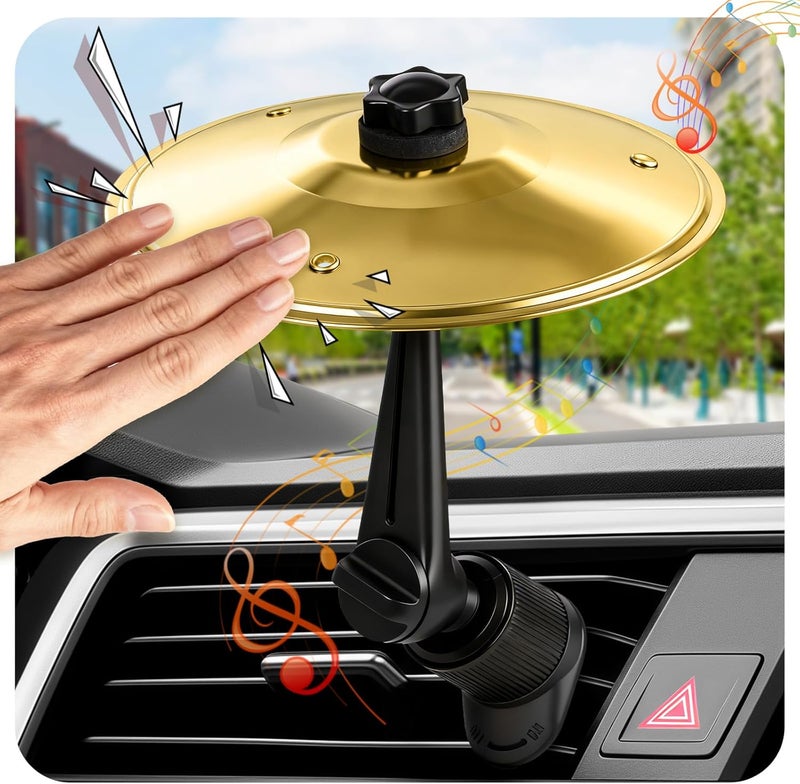 heetipuk 2026 Upgraded Mini Car Cymbal Air Vent Drum,Valentines Day Gifts for Him Mens Boyfriend,Funny White Elephant Gifts, Non-Blocking Car Crash Cymbals,Music Lovers, Family & Friends Ride Cymbals - Image 1